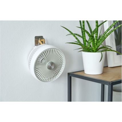 Sencor - Újratölthető asztali ventilátor 5W/5V 4000 mAh fehér