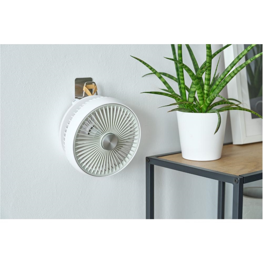 Sencor - Újratölthető asztali ventilátor 5W/5V 4000 mAh fehér