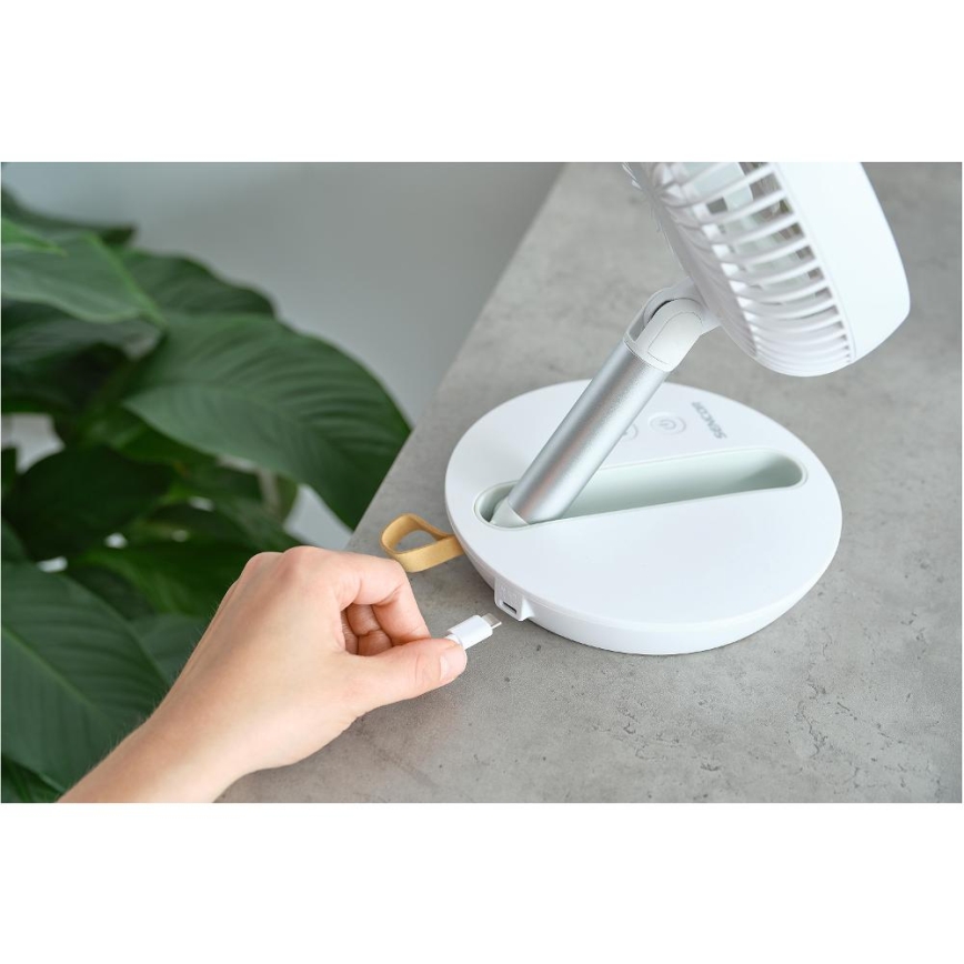 Sencor - Újratölthető asztali ventilátor 5W/5V 4000 mAh fehér