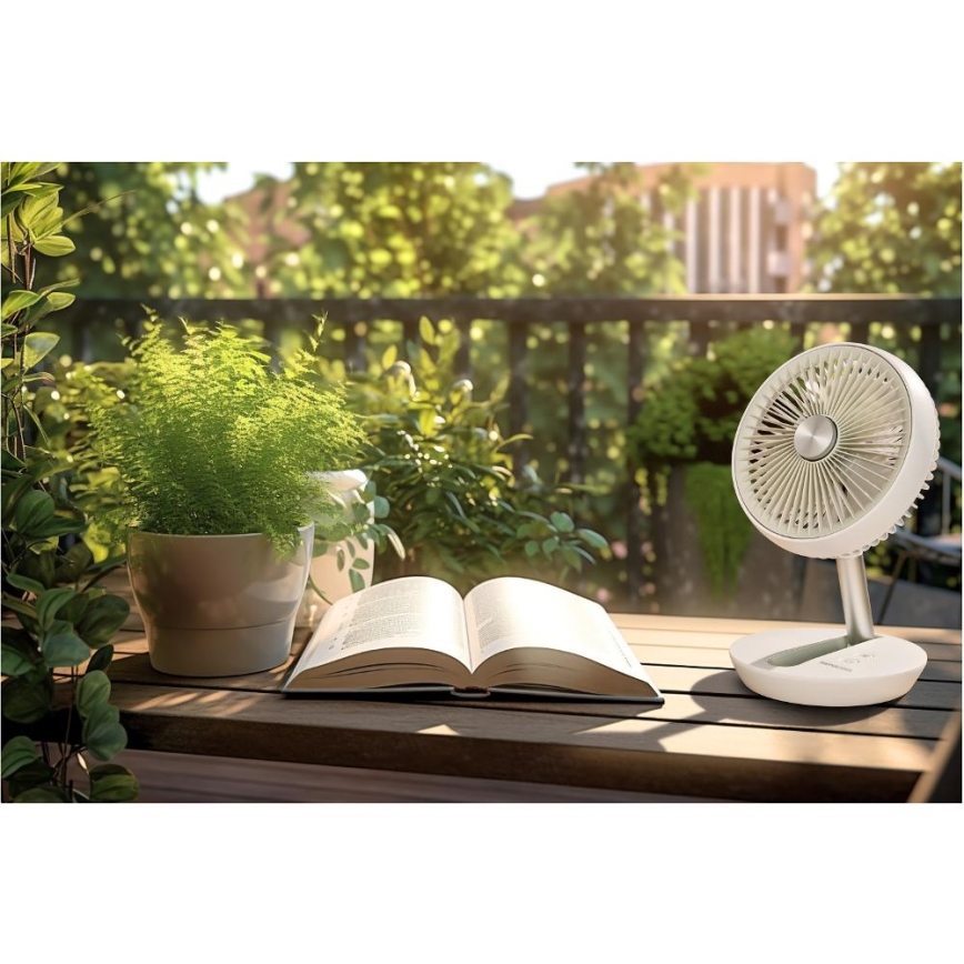 Sencor - Újratölthető asztali ventilátor 5W/5V 4000 mAh fehér