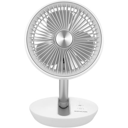 Sencor - Újratölthető asztali ventilátor 5W/5V 4000 mAh fehér
