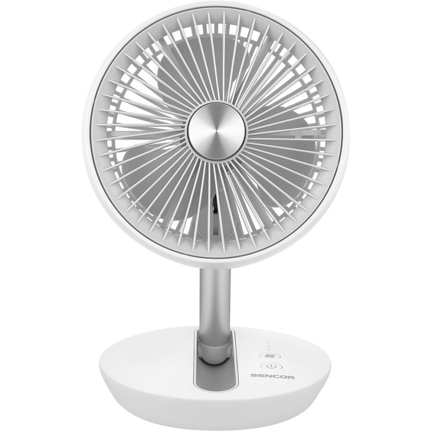 Sencor - Újratölthető asztali ventilátor 5W/5V 4000 mAh fehér