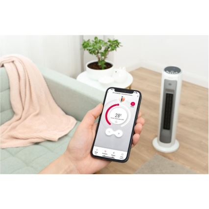 Sencor - Ventilátor kerámia fűtőtesttel 2200W/230V Wi-Fi fehér + távirányító