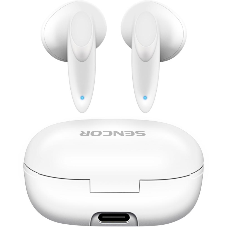 Sencor - Vezeték nélküli fejhallgató 230 mAh + 2x 25 mAh IPX4 fehér