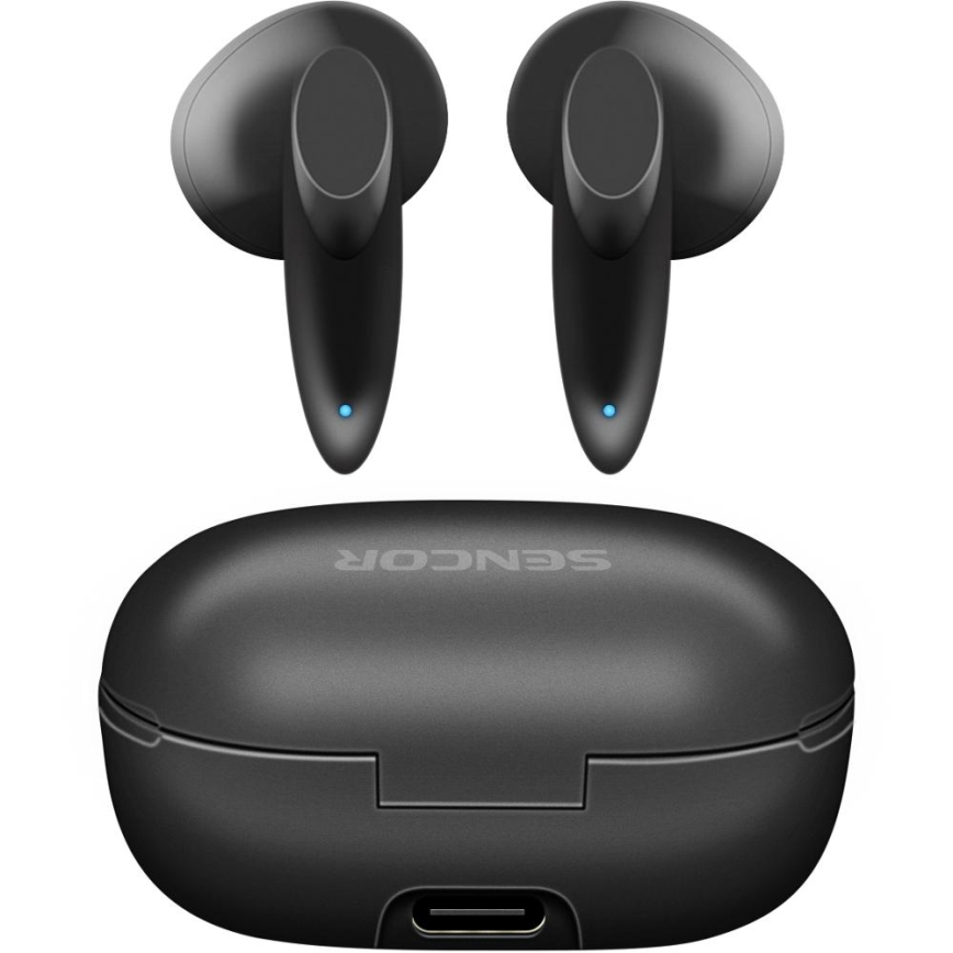 Sencor - Vezeték nélküli fejhallgató 230 mAh + 2x 25 mAh IPX4 fekete