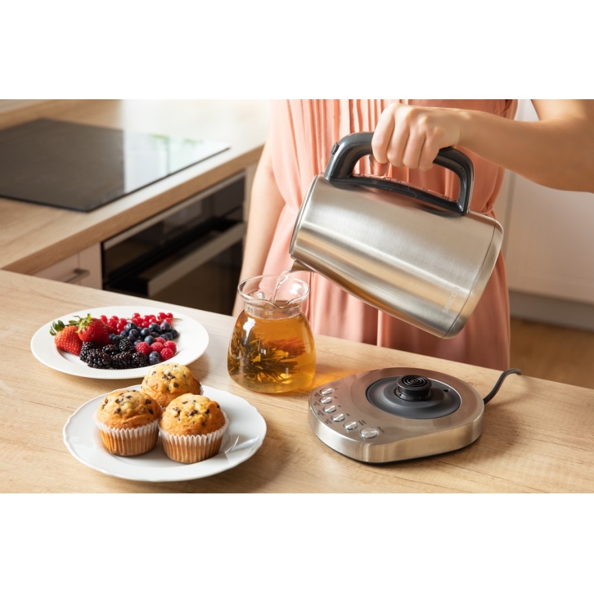 Sencor - Vízforraló hőszabályozással 1,7 l 2200W/230V rozsdamentes acél