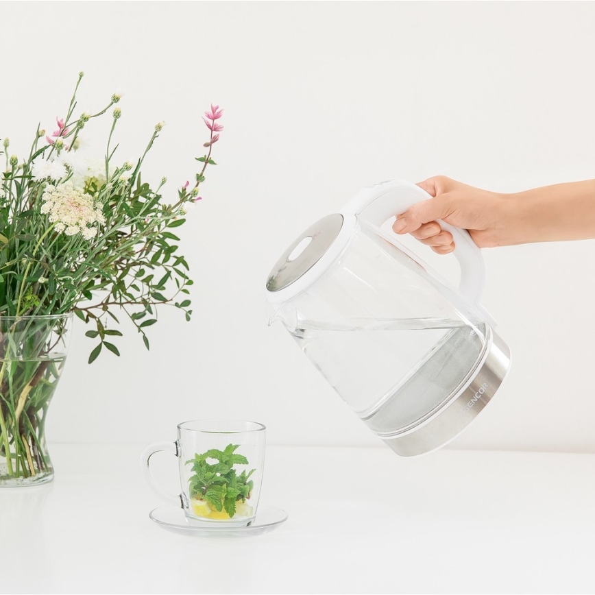 Sencor - Vízforraló hőszabályzóval 2 l 2200W/230V fehér