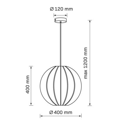 SENSAI kábeles csillár 1xE27/20W/230V, Ø 40 cm, bézs