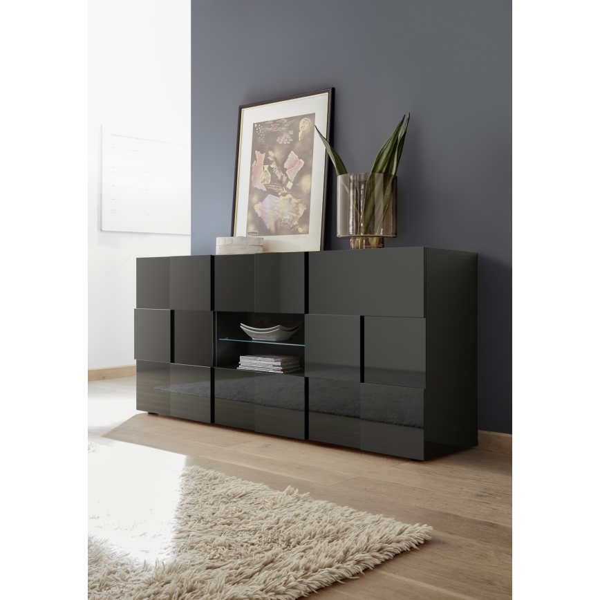 SERIAN antracit színű komód