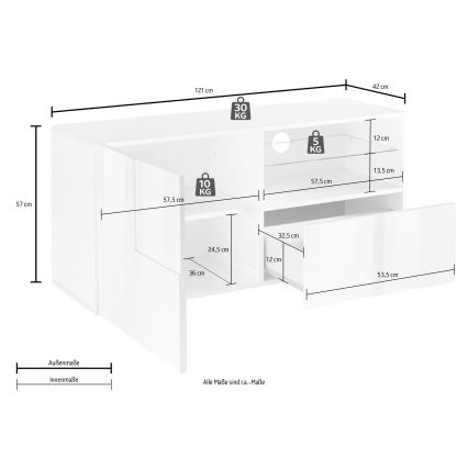 SERIAN fehér TV-állvány