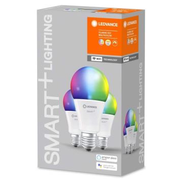 SET 3x LED RGB Dimmelhető izzó SMART+ E27/14W/230V 2700K-6500K Wi-Fi - Ledvance