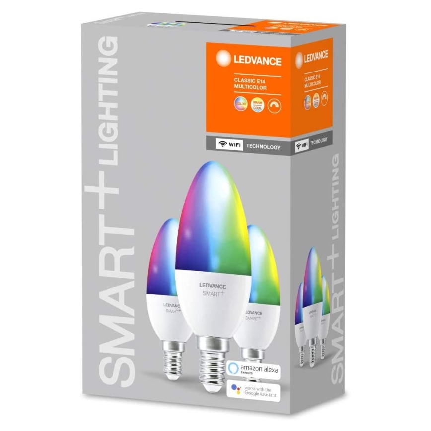 SET 3x LED RGBW szabályozható izzó SMART + E14 / 5W / 230V 2700K-6500K - Ledvance