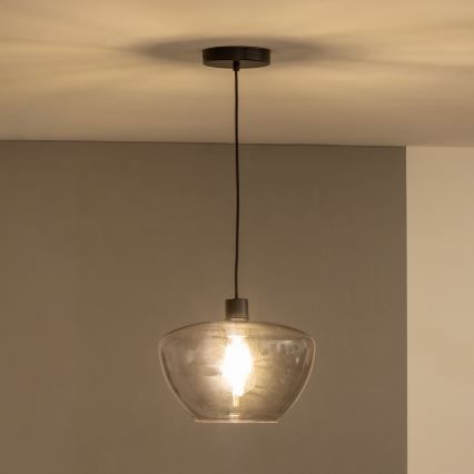 SEVENTIES függeszték kábellel E27/40W/230V füstszínű/szürke