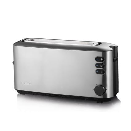 Severin AT 2515 - Két szeletes kenyérpirító, 1000 W/230 V, rozsdamentes acél/fekete