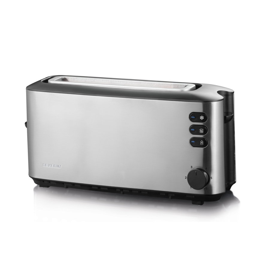 Severin AT 2515 - Két szeletes kenyérpirító, 1000 W/230 V, rozsdamentes acél/fekete