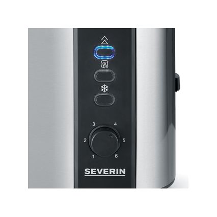 Severin AT 2589 - Két szeletes kenyérpirító 800W/230V rozsdamentes acél/fekete
