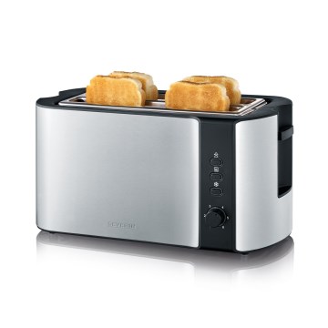 Severin AT 2590 - 4 szeletes kenyérpirító 1400W/230V rozsdamentes acél/fekete