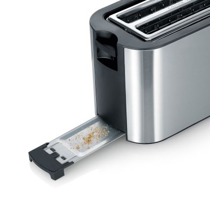 Severin AT 2590 - 4 szeletes kenyérpirító 1400W/230V rozsdamentes acél/fekete