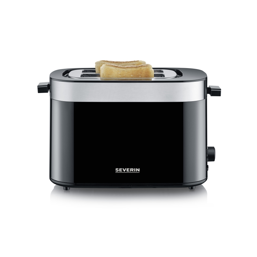 Severin AT 9264 - Kétlyukas kenyérpirító, 800W/230V, rozsdamentes acél/fekete