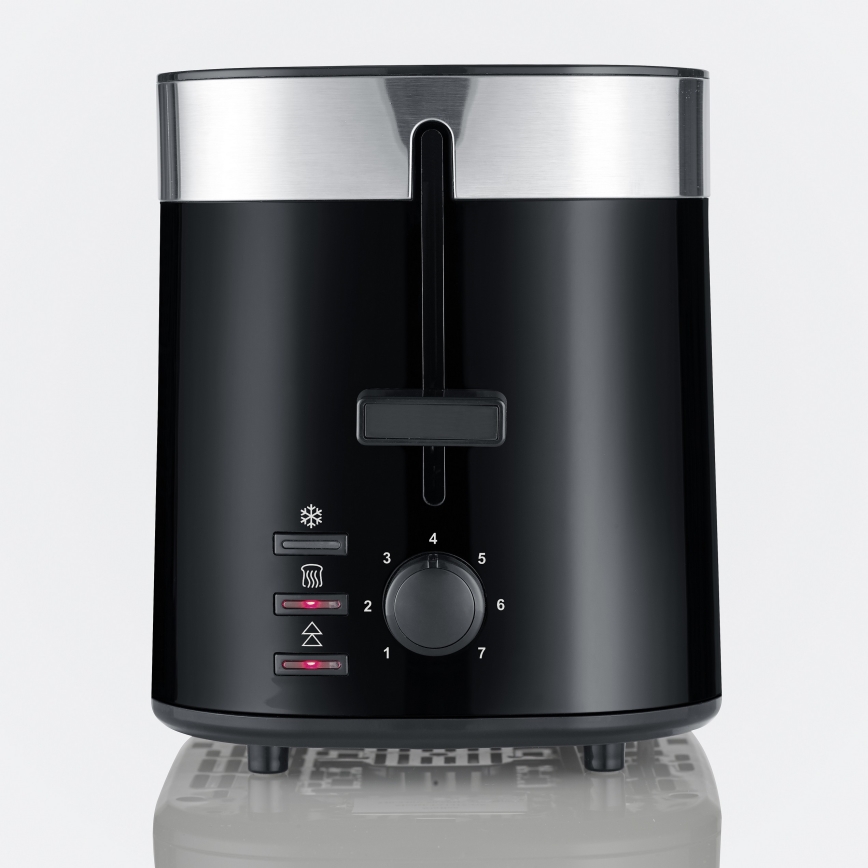 Severin AT 9264 - Kétlyukas kenyérpirító, 800W/230V, rozsdamentes acél/fekete