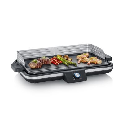 Severin PG 8564 - Asztali elektromos grillsütő 2300W/230V 50x30 cm fekete