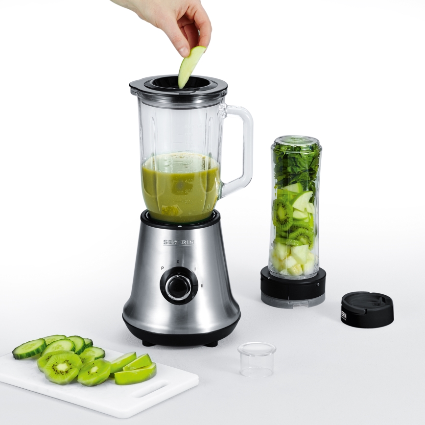 Severin SM 3737 - Asztali turmixgép 1 l 500W/230V rozsdamentes acél/fekete