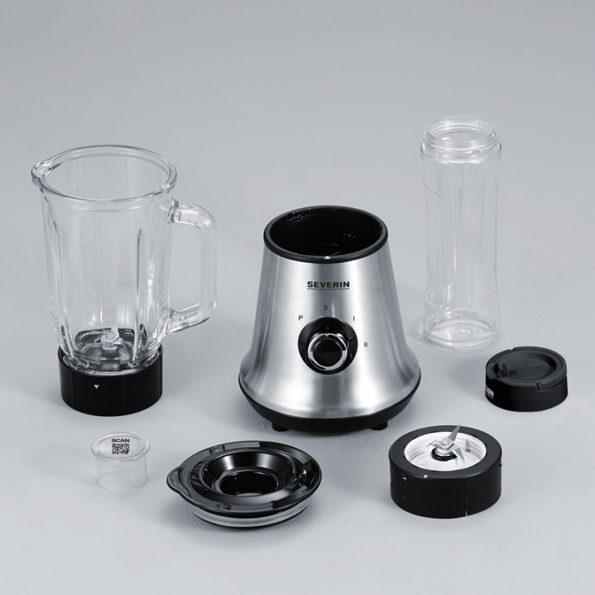 Severin SM 3737 - Asztali turmixgép 1 l 500W/230V rozsdamentes acél/fekete