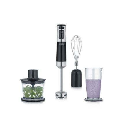 Severin SM 3772 - Rúdmixer tartozékokkal 600W/230V rozsdamentes acél/fekete