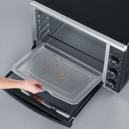 Severin TO 2058 - Forrólevegős sütő grillfunkcióval és pizzakővel, 1800 W/230 V, 42 l, fekete