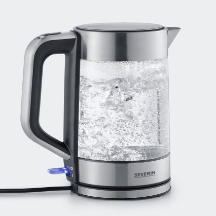 Severin WK 3420 - elektromos vízforraló 1,7 l, 2200 W/230 V, rozsdamentes acél/üveg