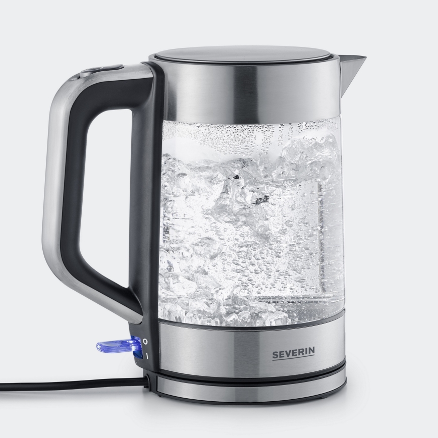 Severin WK 3420 - elektromos vízforraló 1,7 l, 2200 W/230 V, rozsdamentes acél/üveg