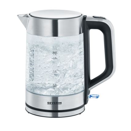 Severin WK 3420 - elektromos vízforraló 1,7 l, 2200 W/230 V, rozsdamentes acél/üveg
