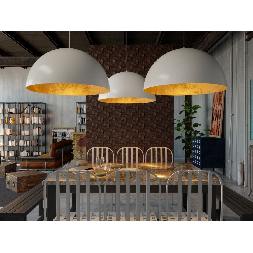 Lámpa zsinóron SFERA 1xE27/60W/230V átmérő 35 cm szürke/arany