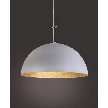Lámpa zsinóron SFERA 1xE27/60W/230V átm. 50 cm szürke/arany