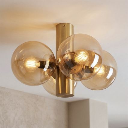 SFERIO mennyezeti lámpatest 4xE14/5W/230V sárgaréz/füstbézs