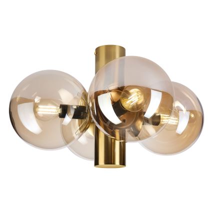 SFERIO mennyezeti lámpatest 4xE14/5W/230V sárgaréz/füstbézs