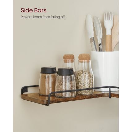 SHELFY 2 darabos fali polcszett, barna/fekete