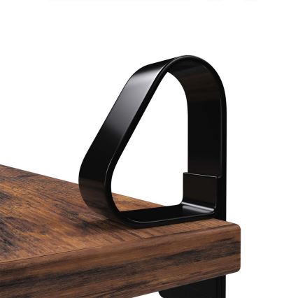 SHELFY 2 darabos fali polcszett, barna/fekete