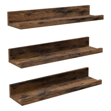 SHELFY 3 darabos falipolc szett 38x5x10 cm barna