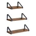 SHELFY 3 darabos falipolc szett, barna/fekete