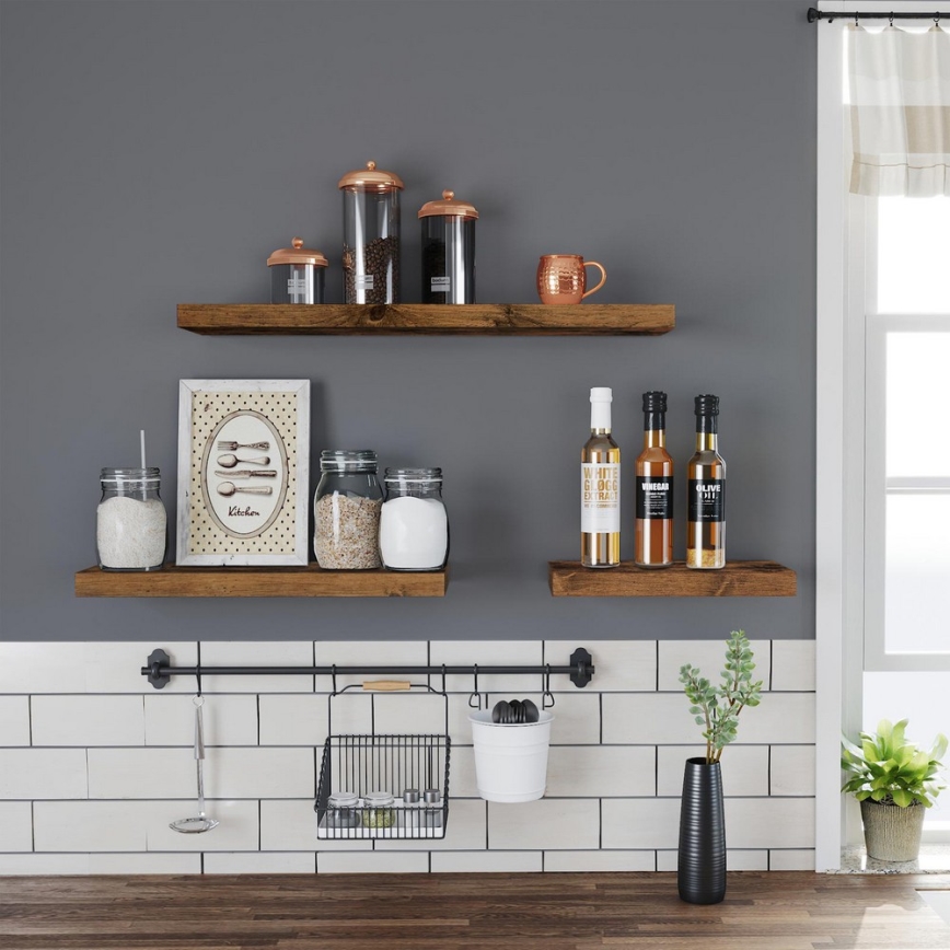 SHELFY fali polc, barna