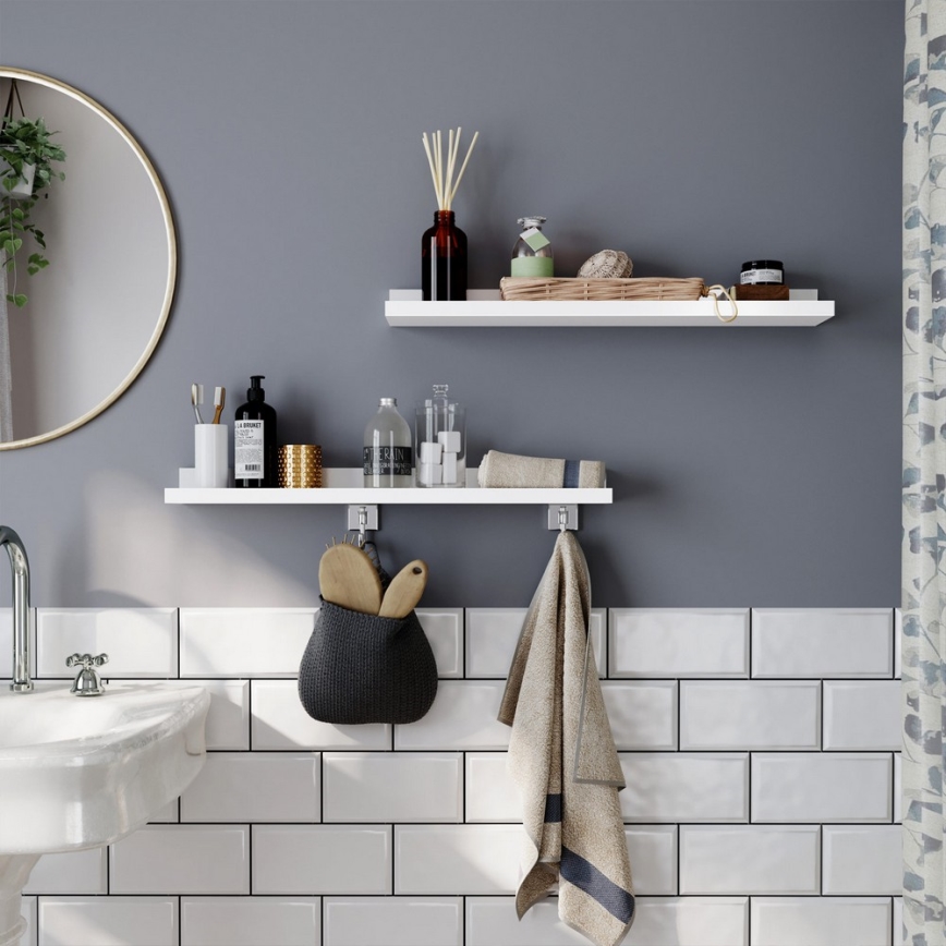 SHELFY fali polcszett, 2 db, fehér