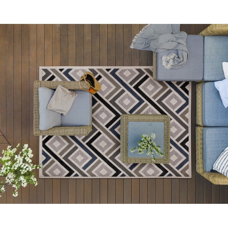 SHIFT szőnyeg 160x220 cm, szürke/kék