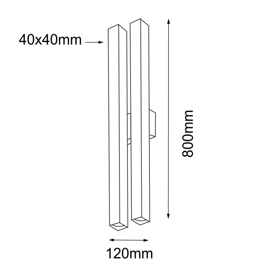 Shilo - Fali lámpa 4xGU10/15W/230V fekete