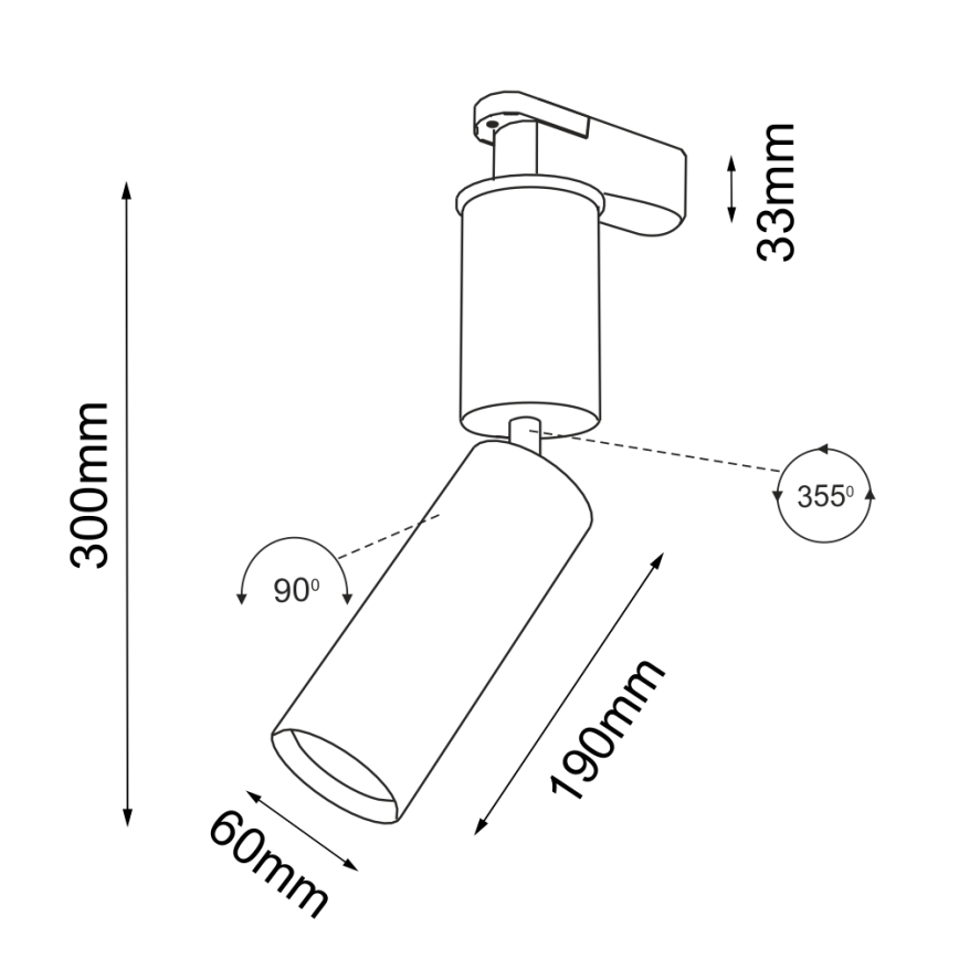 Shilo - Spotlámpa sínrendszerhez 1xGU10/15W/230V fekete