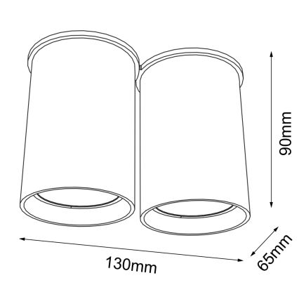 Shilo - Mennyezeti lámpa 2xGU10/15W/230V 9 cm fehér