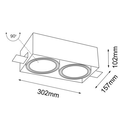 Shilo - Beépíthető lámpa 2xGU10/15W/230V fehér