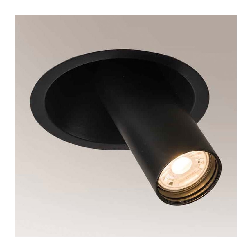 Shilo - Beépíthető spotlámpa 1xGU10/MR11/15W/230V átm. 11 cm fekete