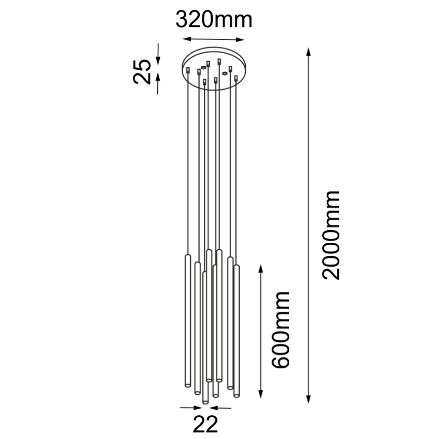 Shilo - Csillár zsinóron 8xG9/10W/230V fekete