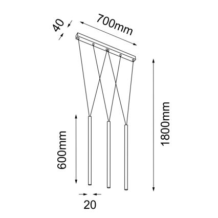 Shilo - Csillár zsinóron 3xG9/10W/230V